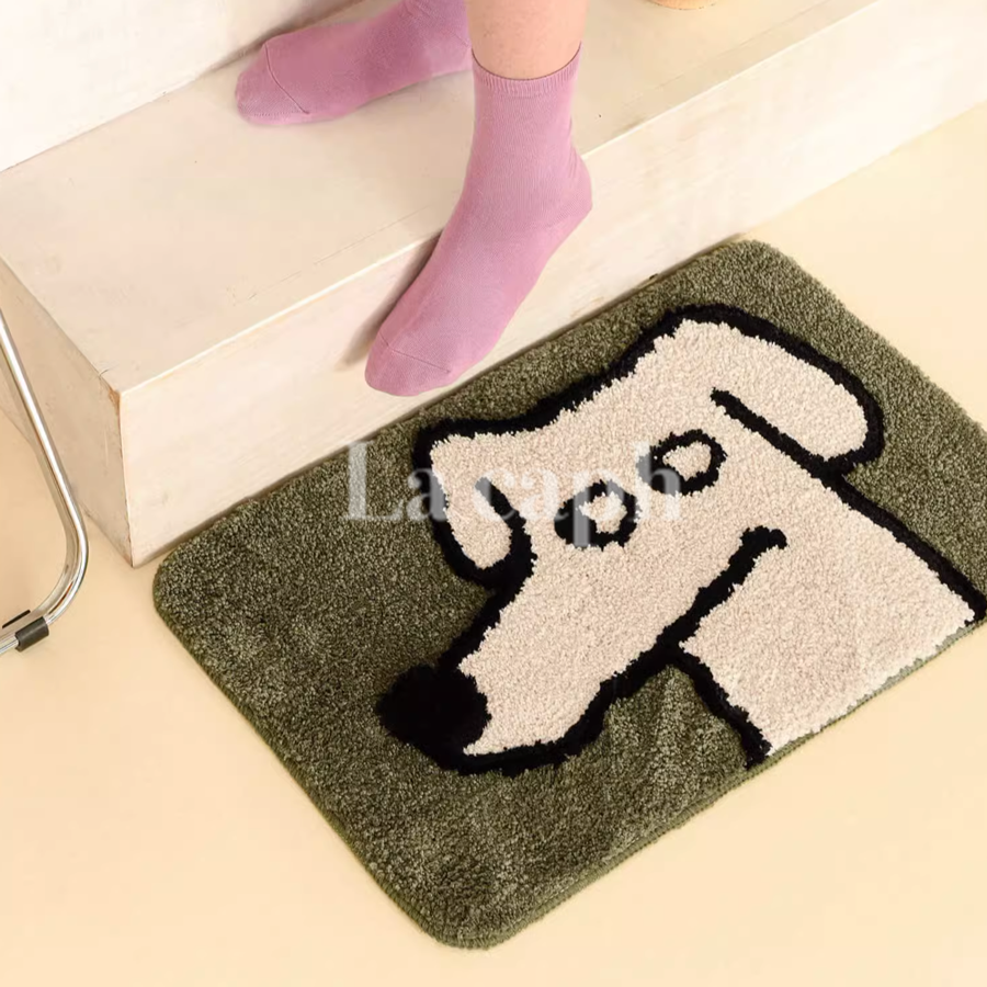 dog face tufted rug (2designs)