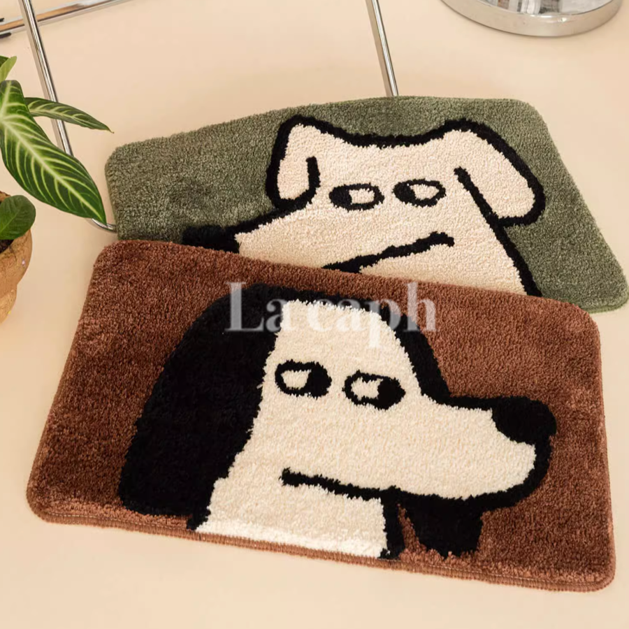 dog face tufted rug (2designs)