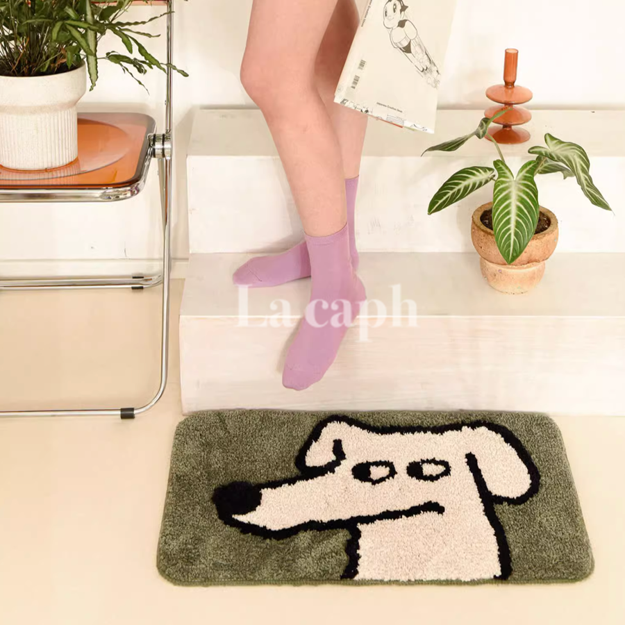 dog face tufted rug (2designs)