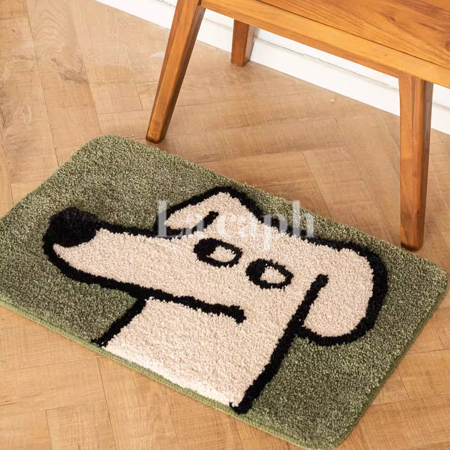 dog face tufted rug (2designs)