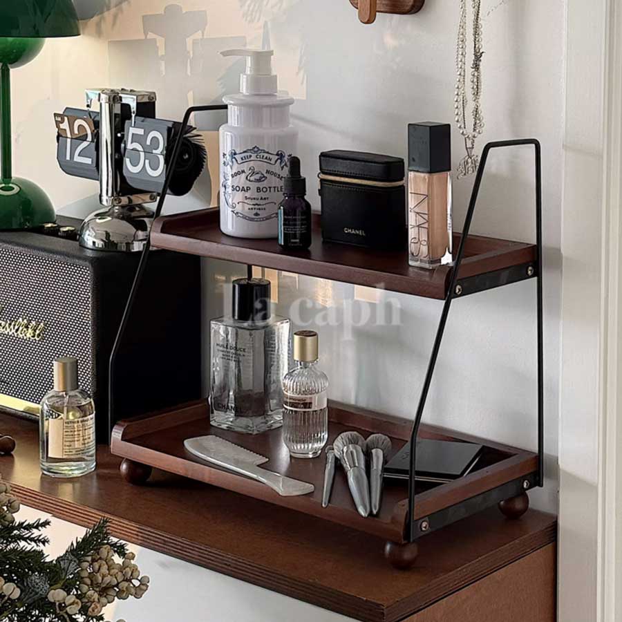 retro wood shelf