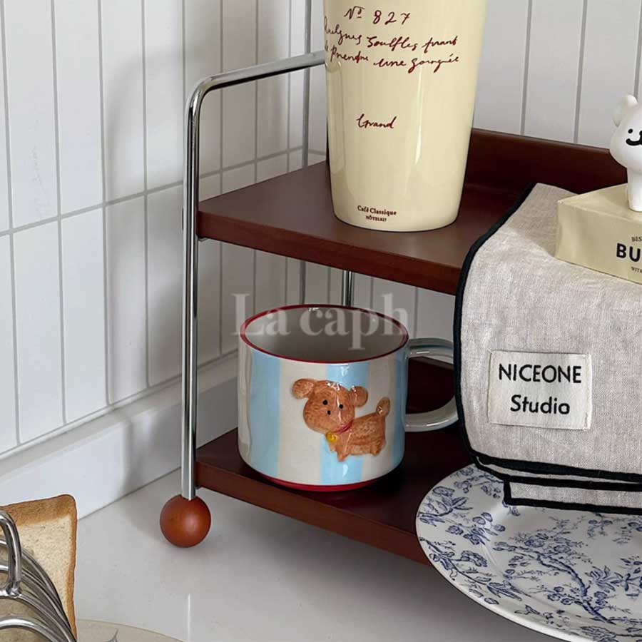 vintage wood tiered rack