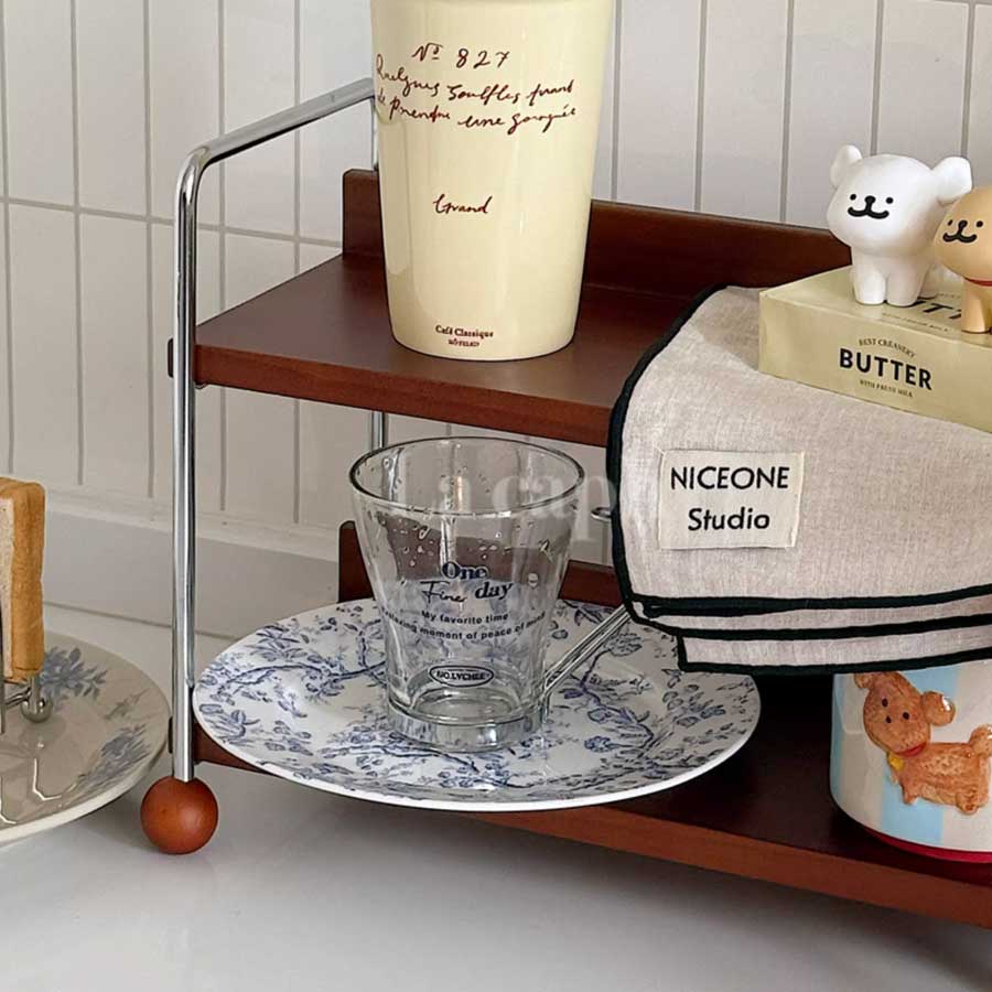 vintage wood tiered rack