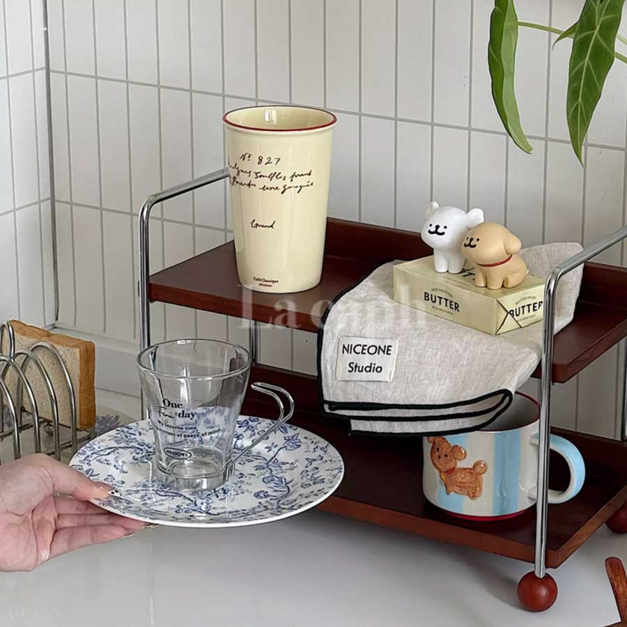 vintage wood tiered rack