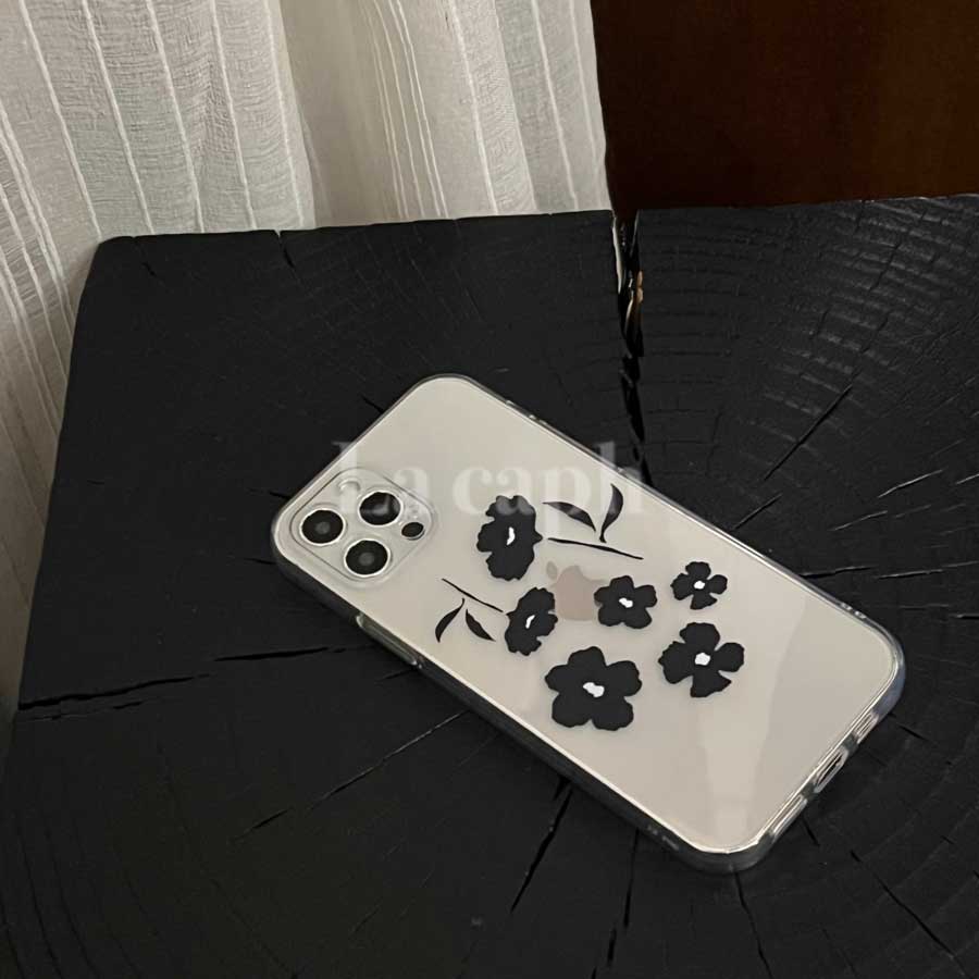 monochrome floral iPhone case