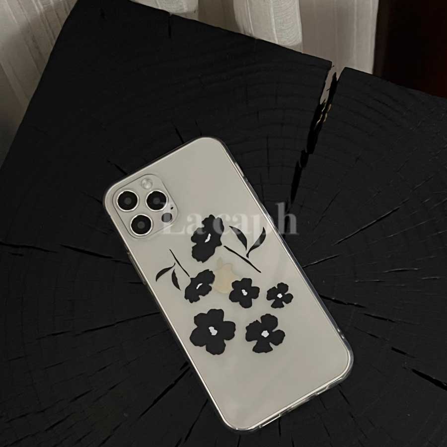 monochrome floral iPhone case