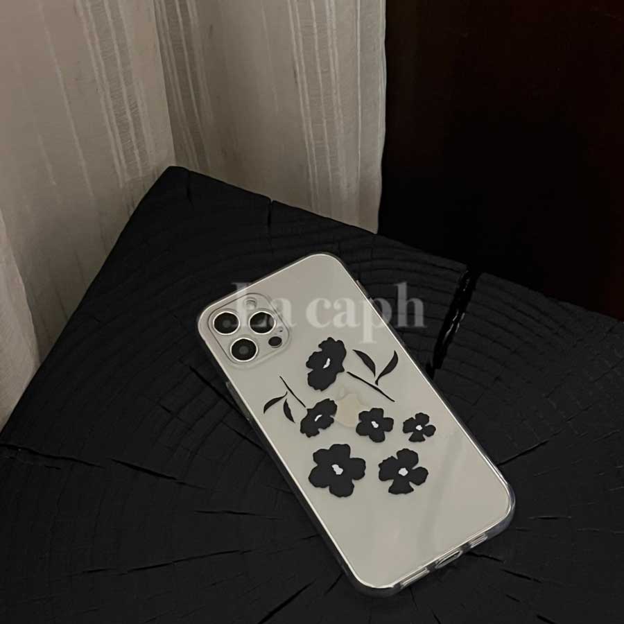 monochrome floral iPhone case