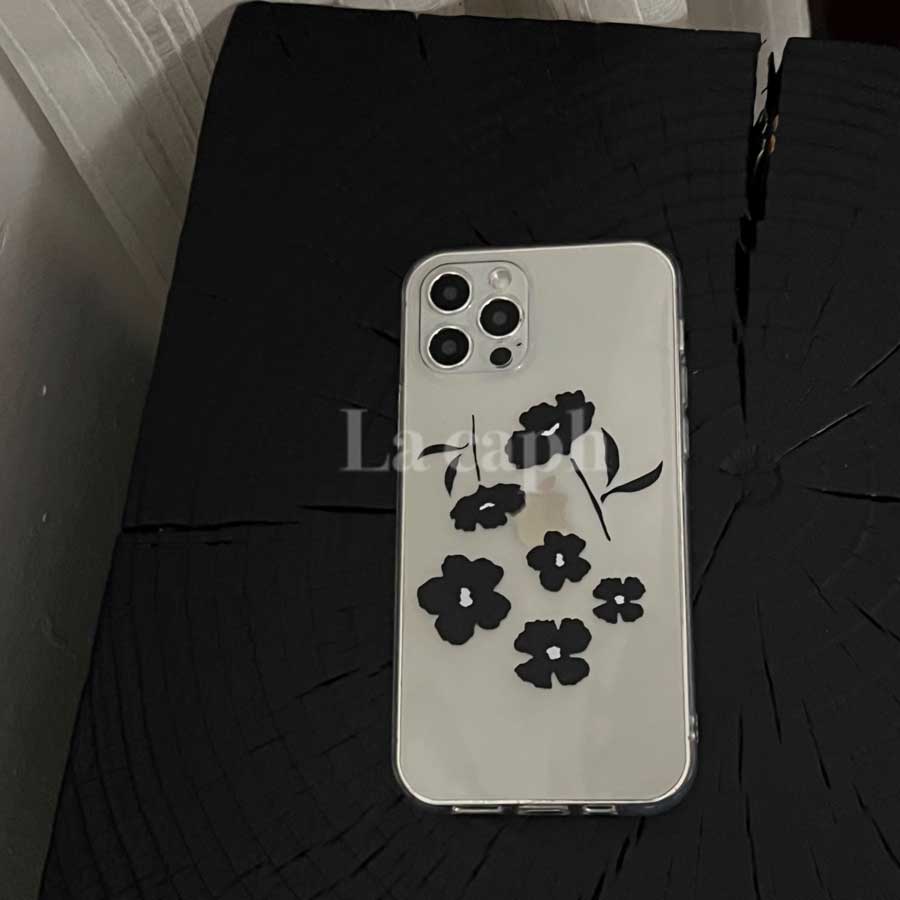 monochrome floral iPhone case