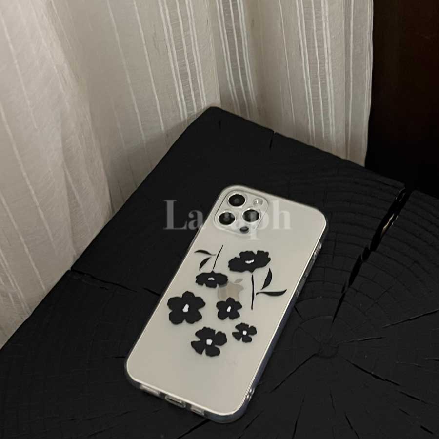 monochrome floral iPhone case