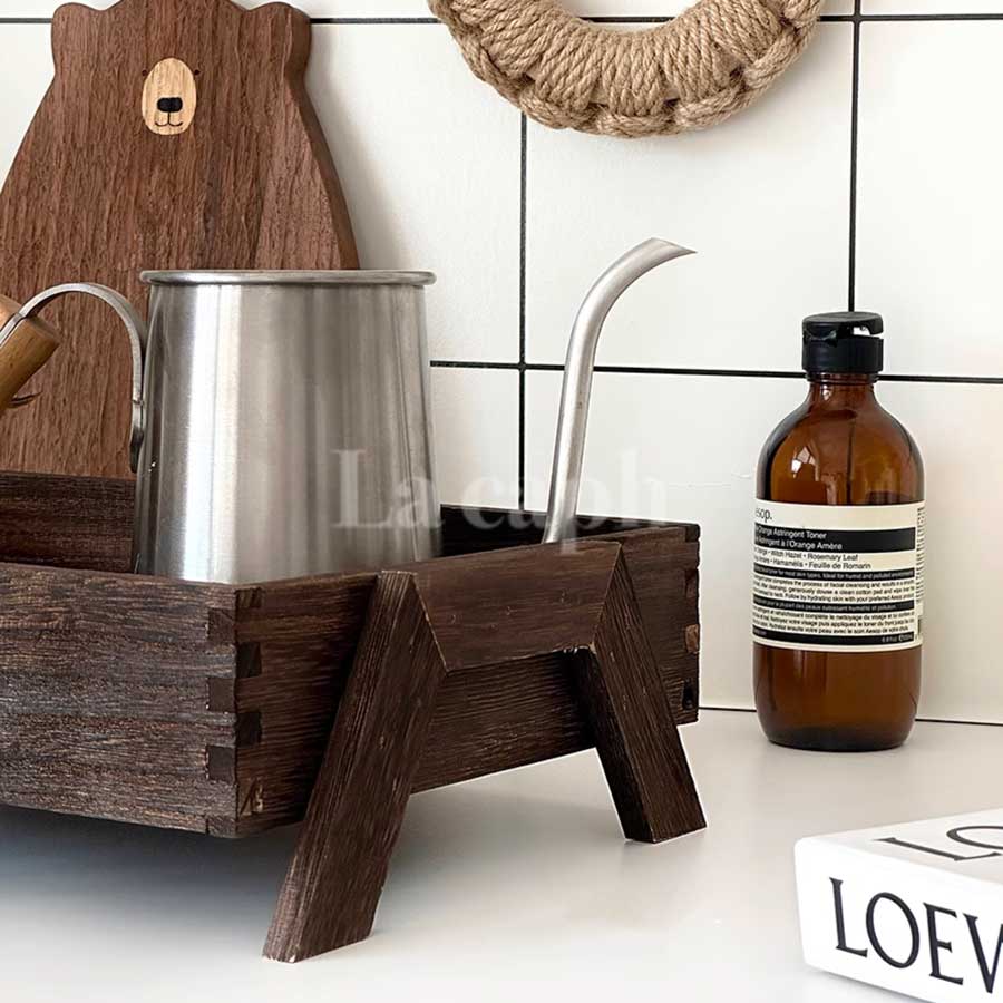 rustic wooden display tray
