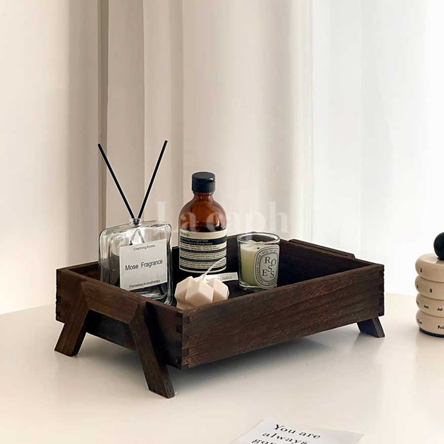 rustic wooden display tray