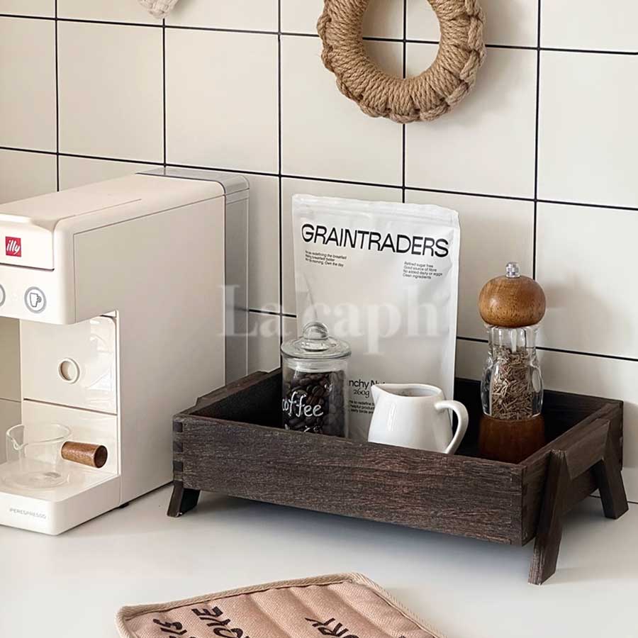 rustic wooden display tray