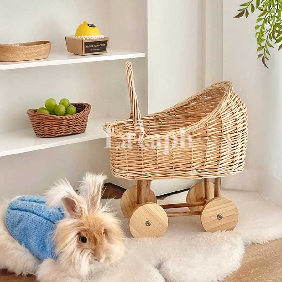 rattan rolling storage basket