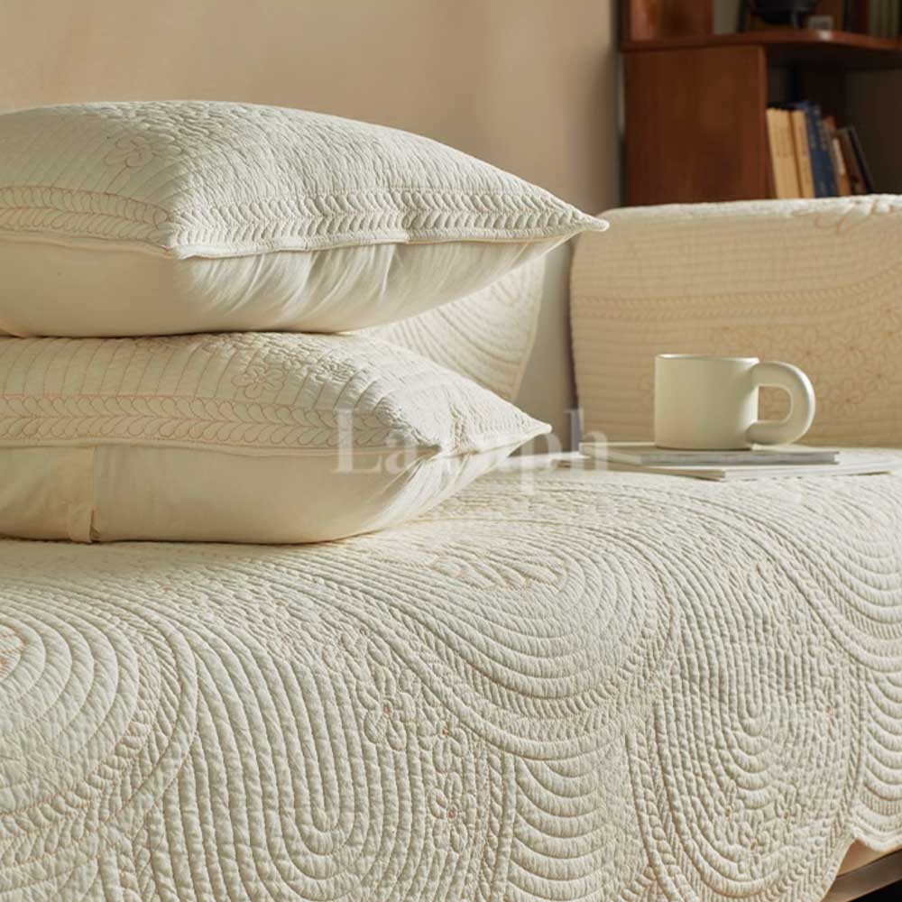 botanical quilt cushion