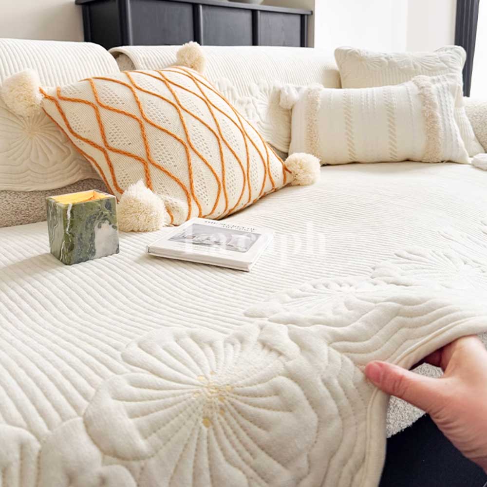 floral quilted sofa cover (3colors)