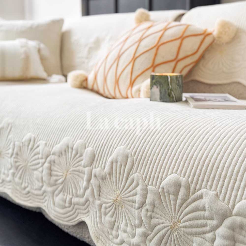 floral quilted sofa cover (3colors)
