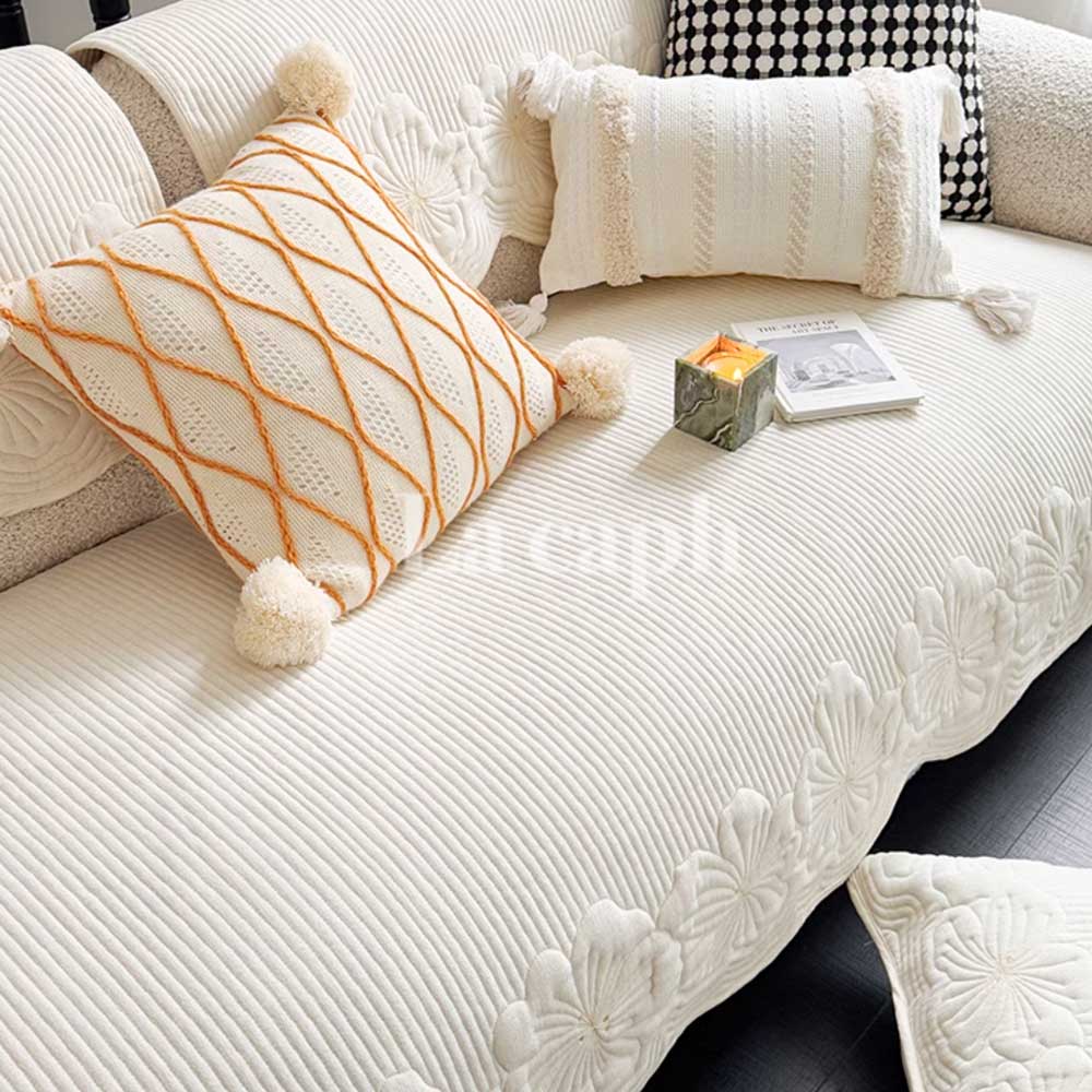 floral quilted sofa cover (3colors)