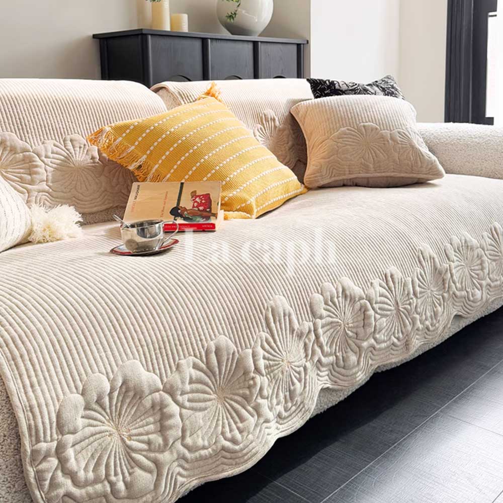 floral quilted sofa cover (3colors)