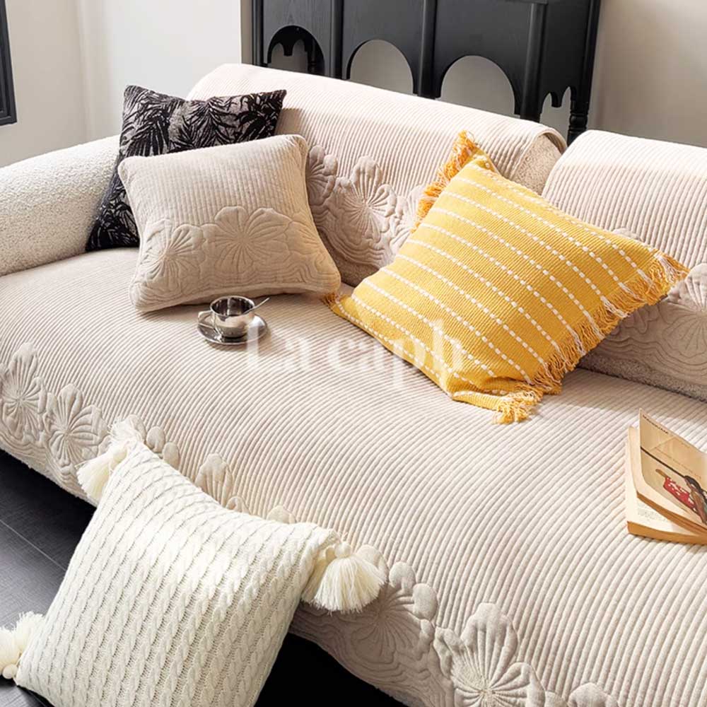 floral quilted sofa cover (3colors)