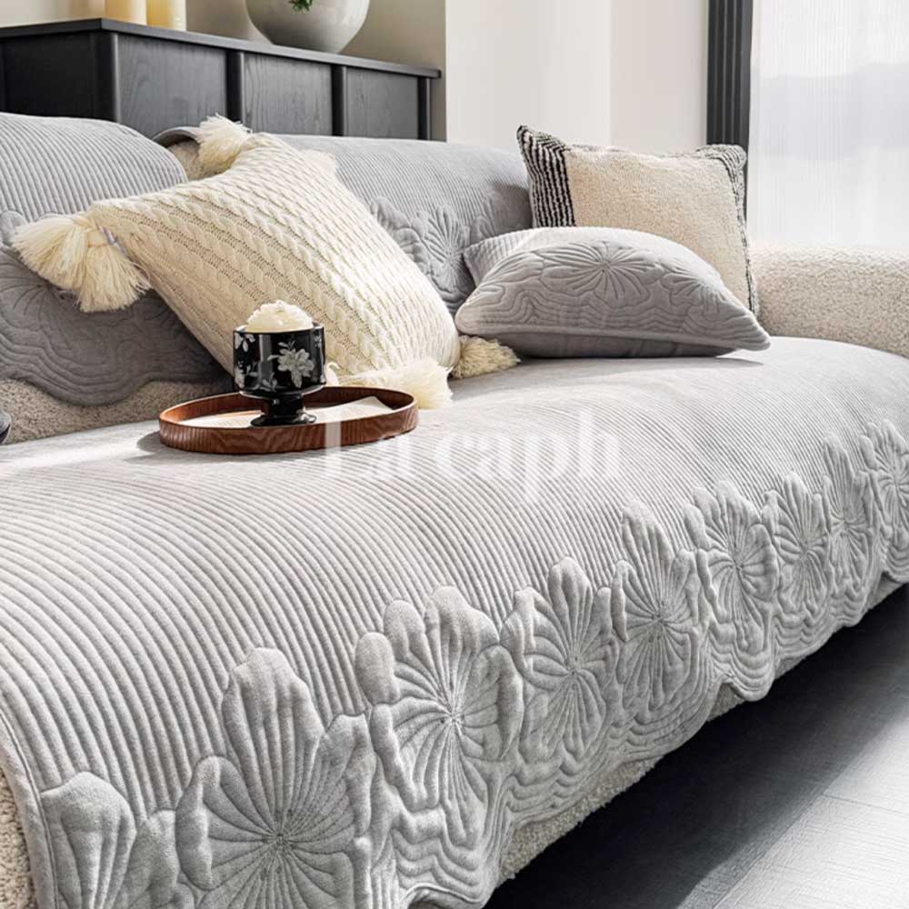 floral quilted sofa cover (3colors)