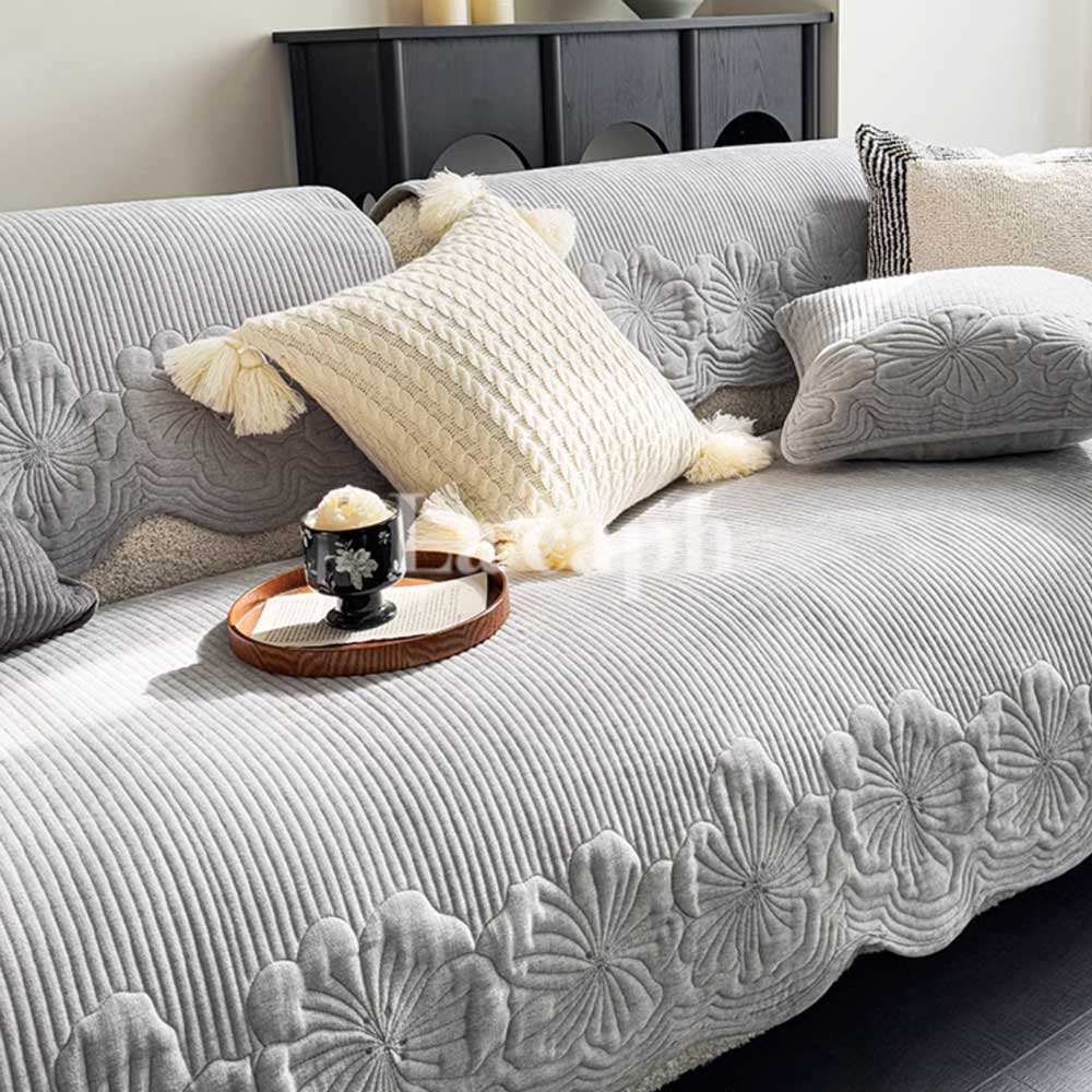 floral quilted sofa cover (3colors)