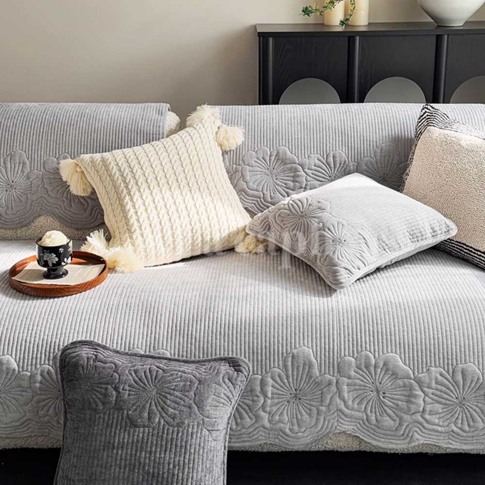 floral quilted sofa cover (3colors)