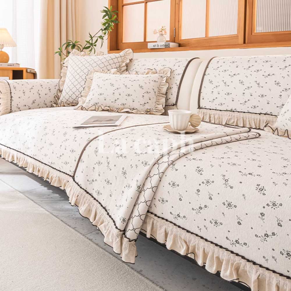 natural frill sofa cover (2designs)