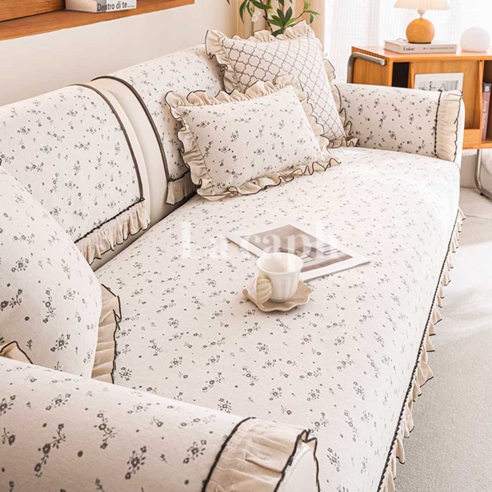 natural frill sofa cover (2designs)