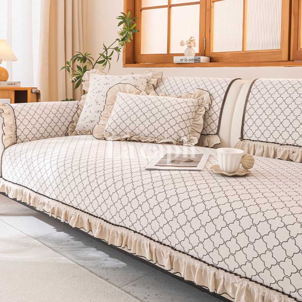 natural frill cushion (2designs)