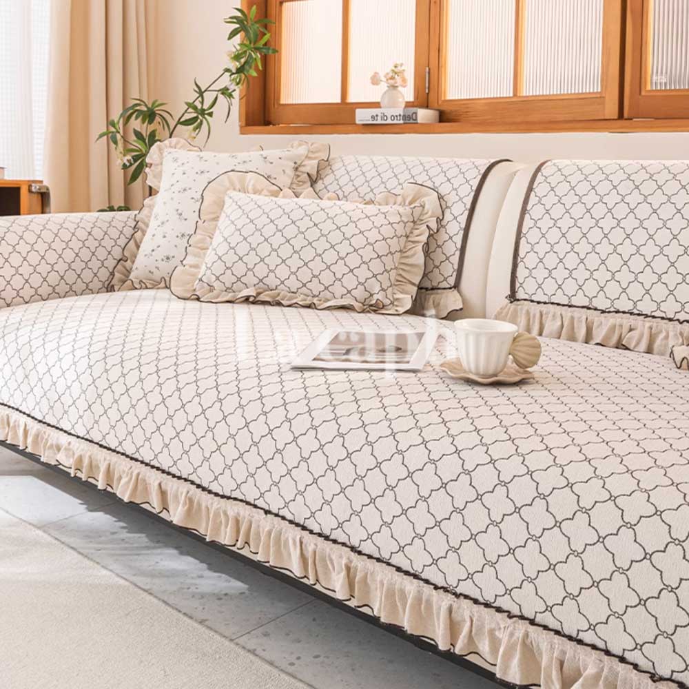 natural frill sofa cover (2designs)