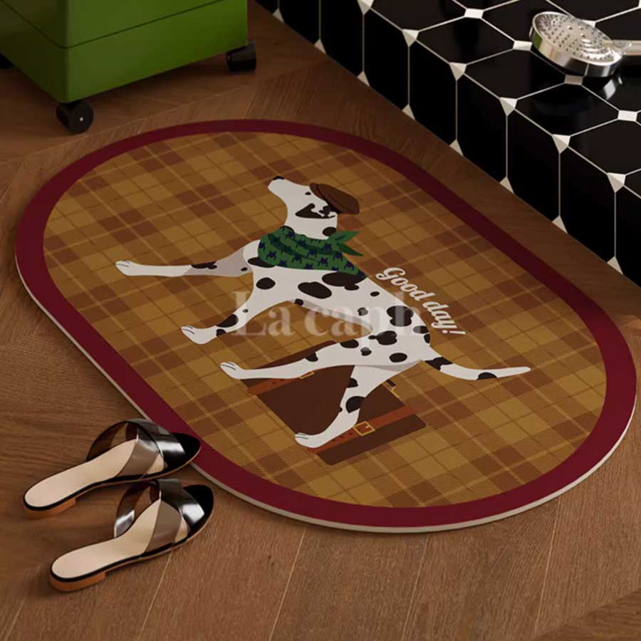 dalmatian checkered bath mat (2designs)