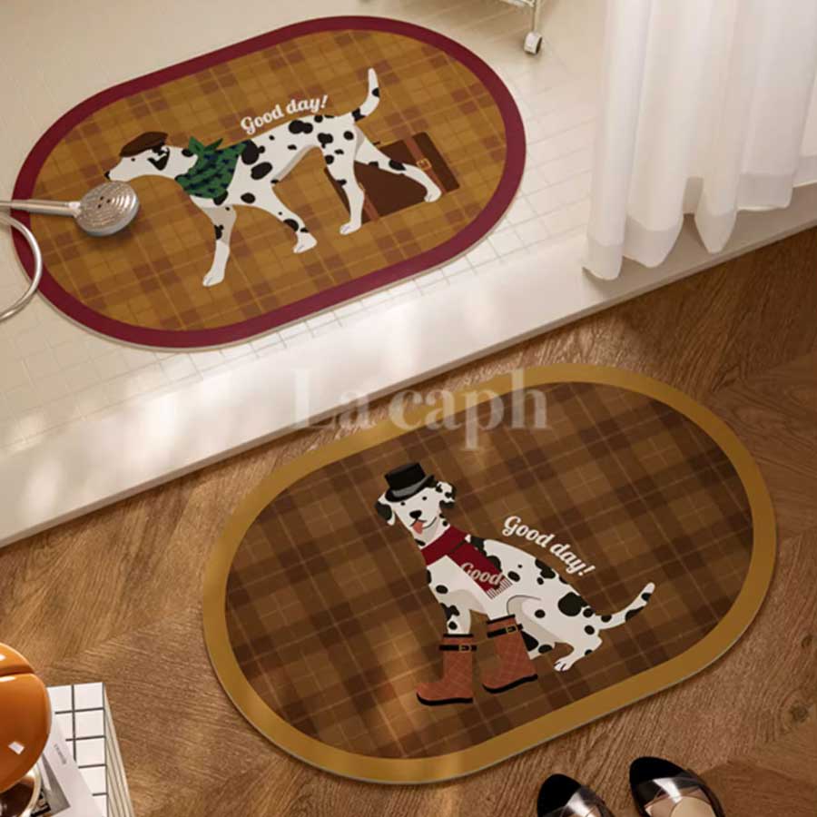 dalmatian checkered bath mat (2designs)