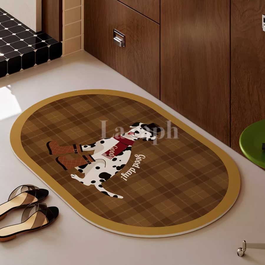 dalmatian checkered bath mat (2designs)