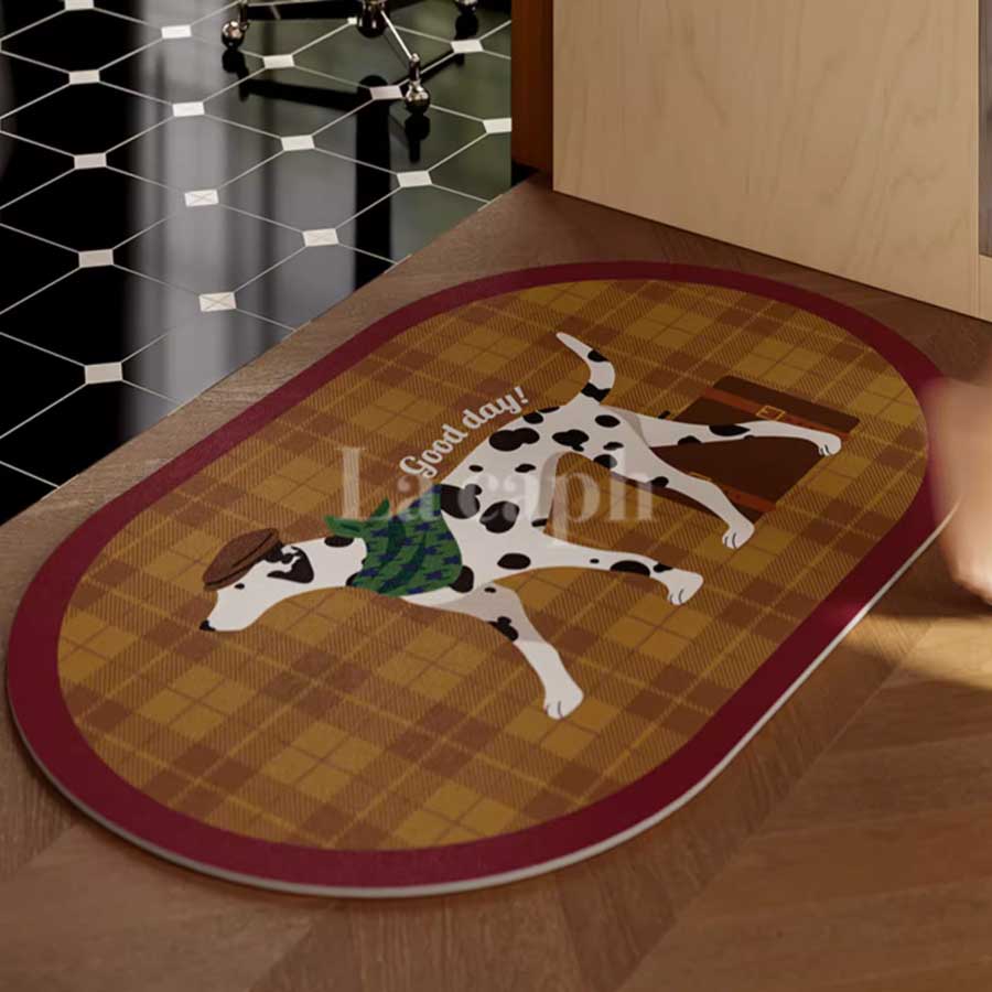 dalmatian checkered bath mat (2designs)