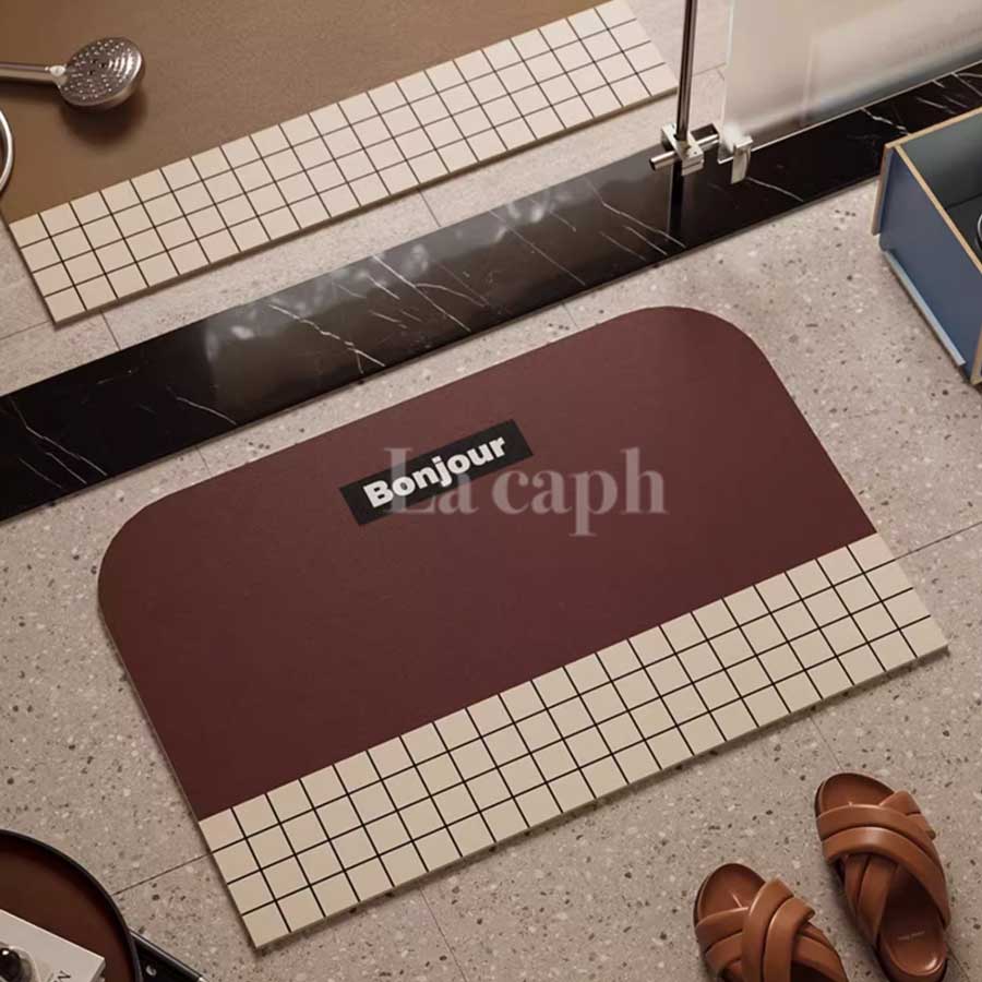 modern grid bath mat (4colors)