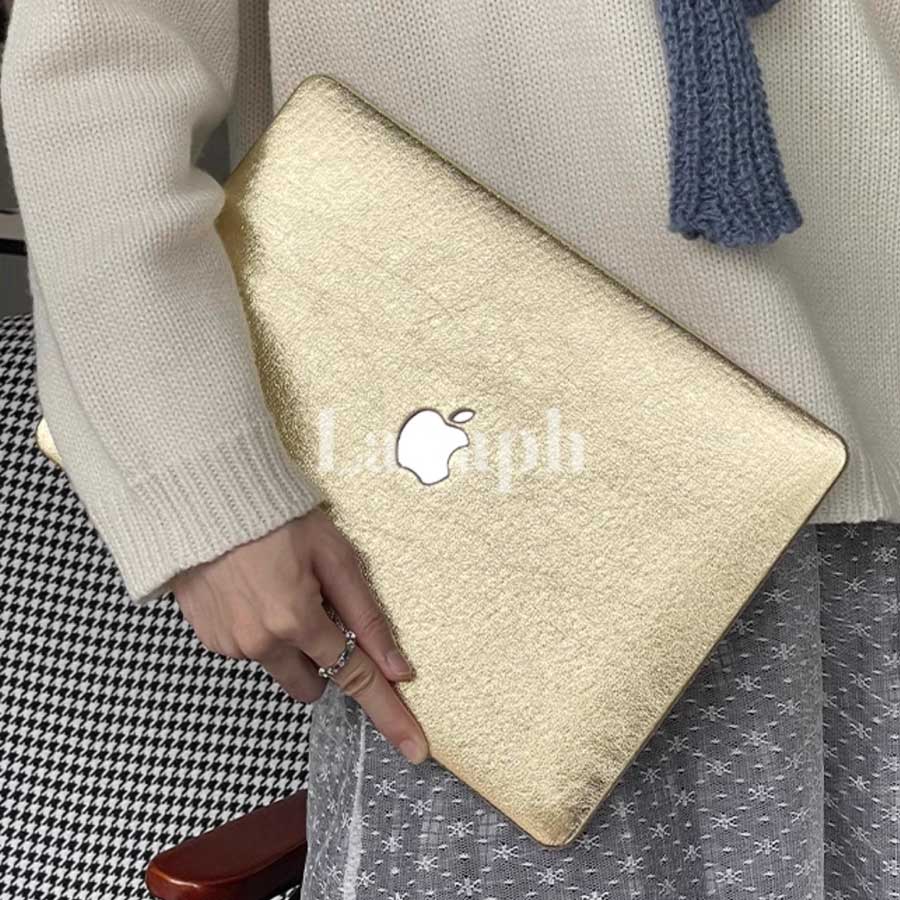 gold glitter Macbook case