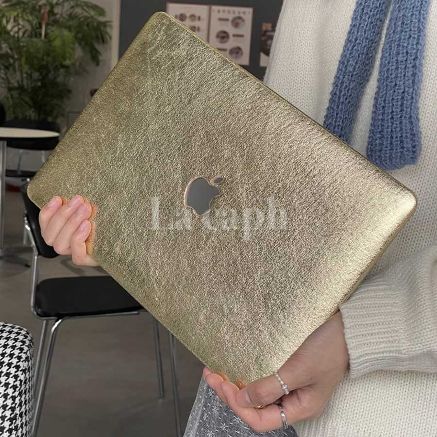 gold glitter Macbook case