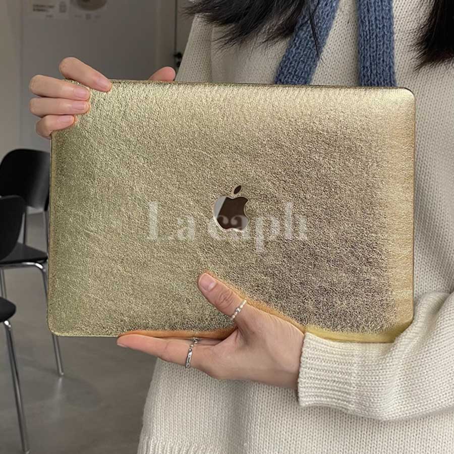gold glitter Macbook case