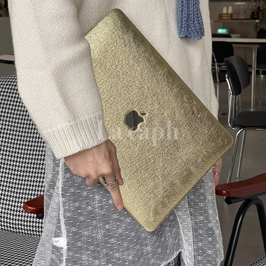 gold glitter Macbook case