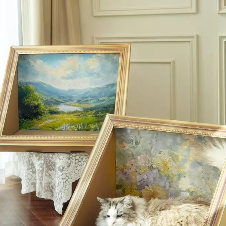 Oil painting design cat scratcher (2design)