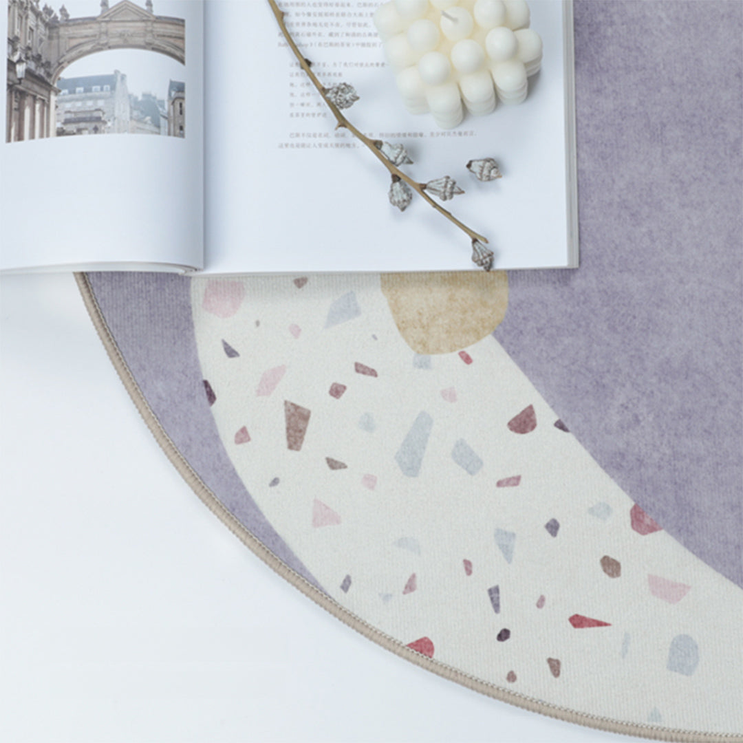luxury terrazzo motif round mat