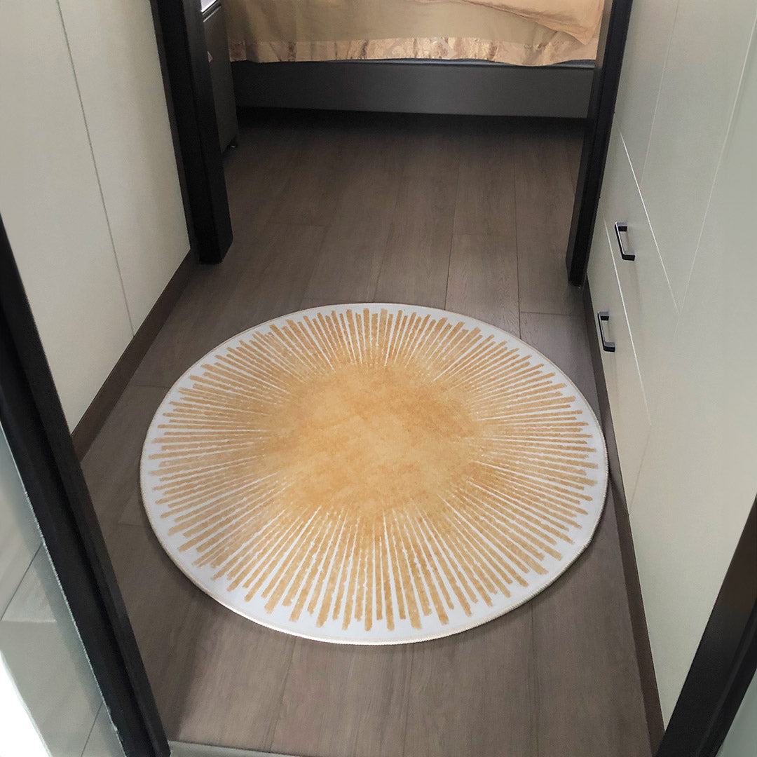 luxury gold pattern round mat