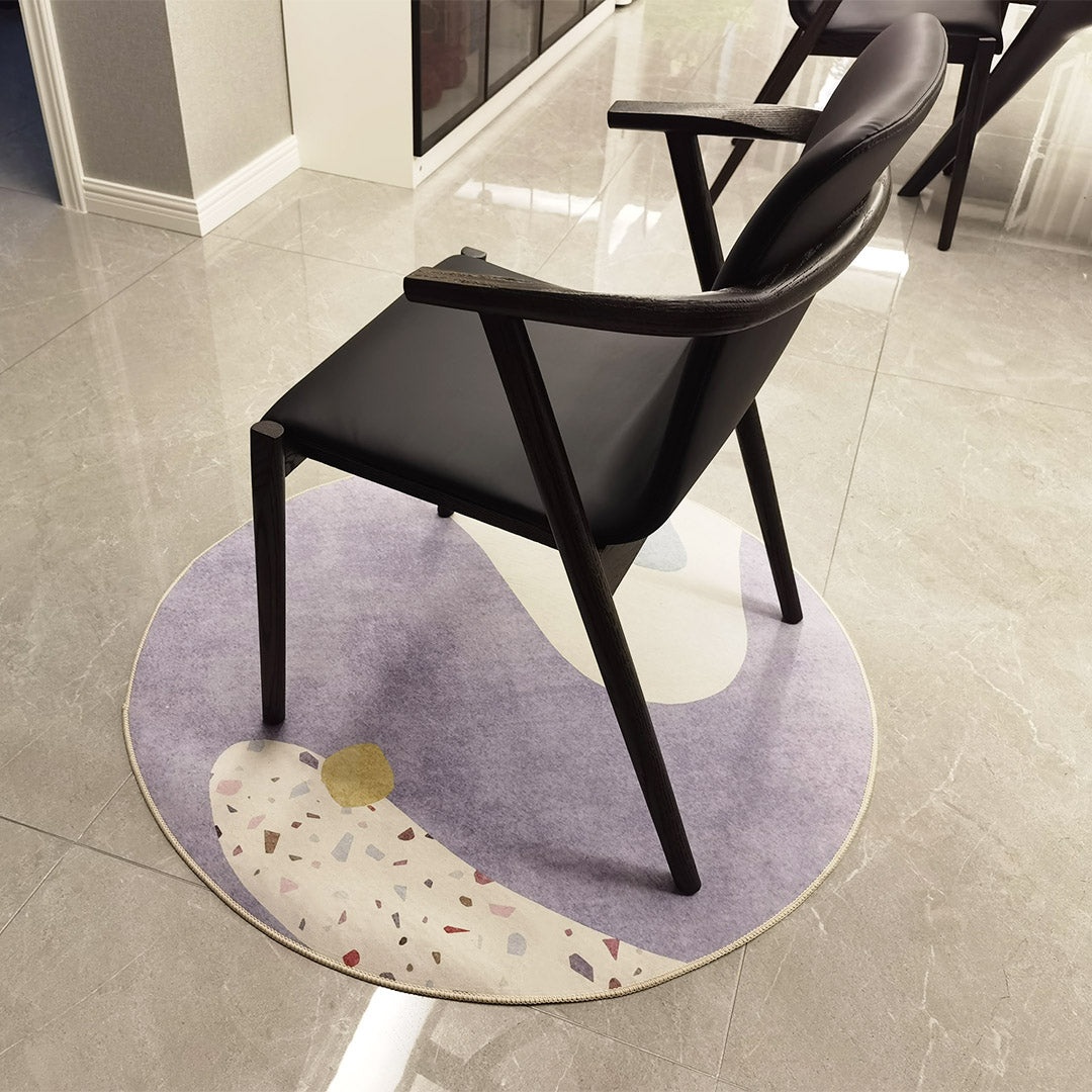 luxury terrazzo motif round mat