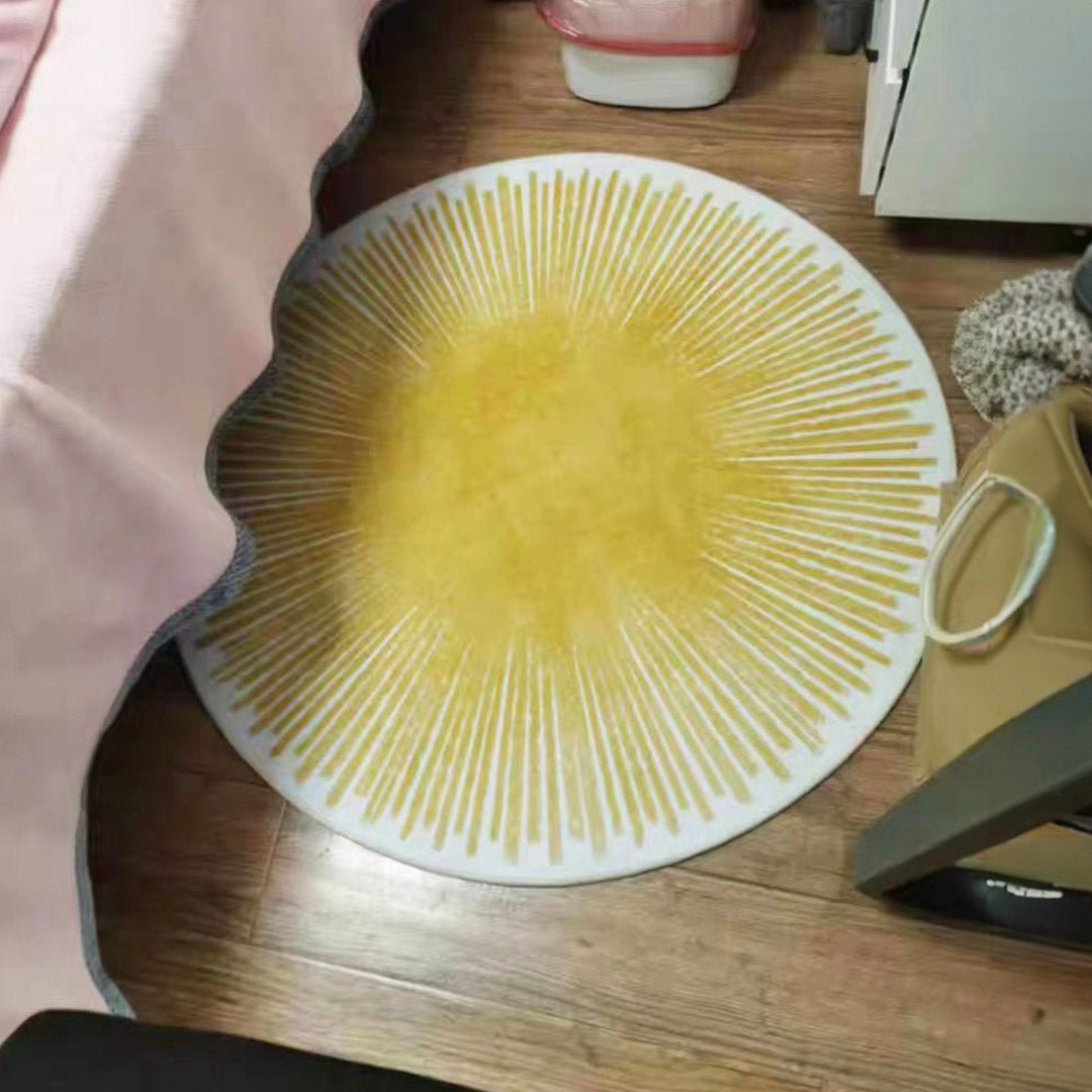 luxury gold pattern round mat