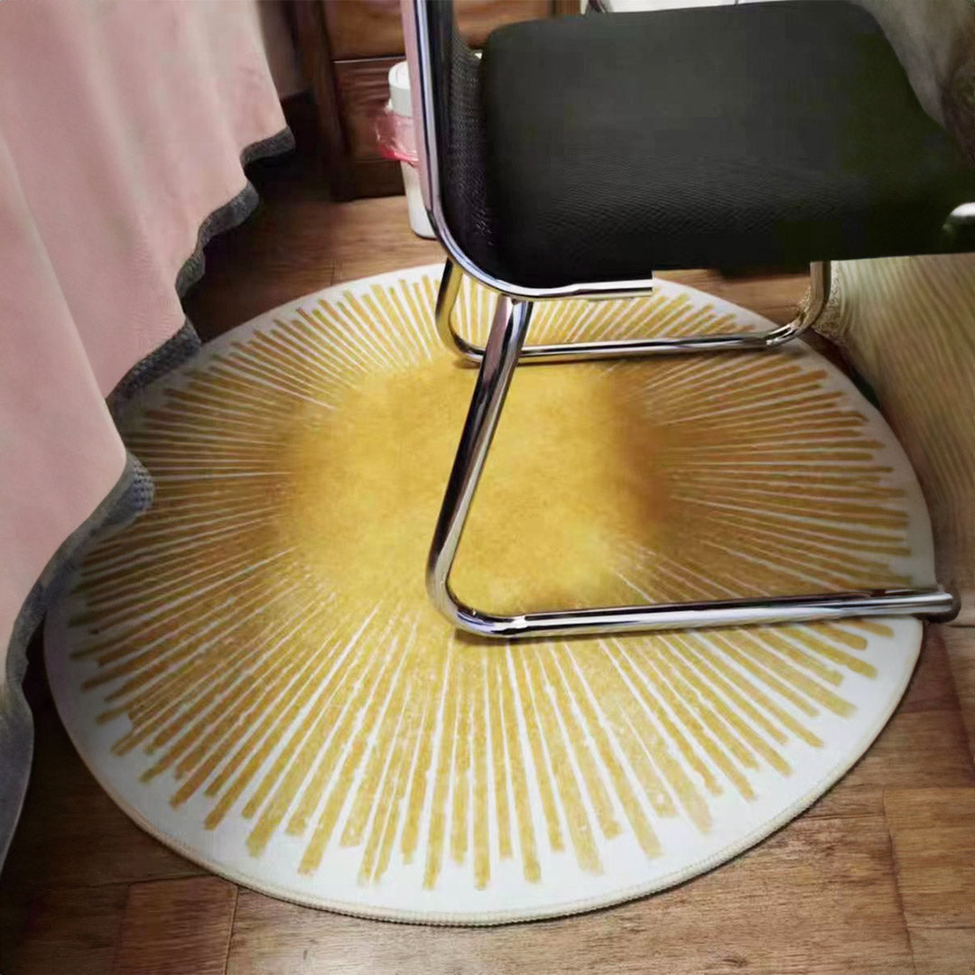 luxury gold pattern round mat