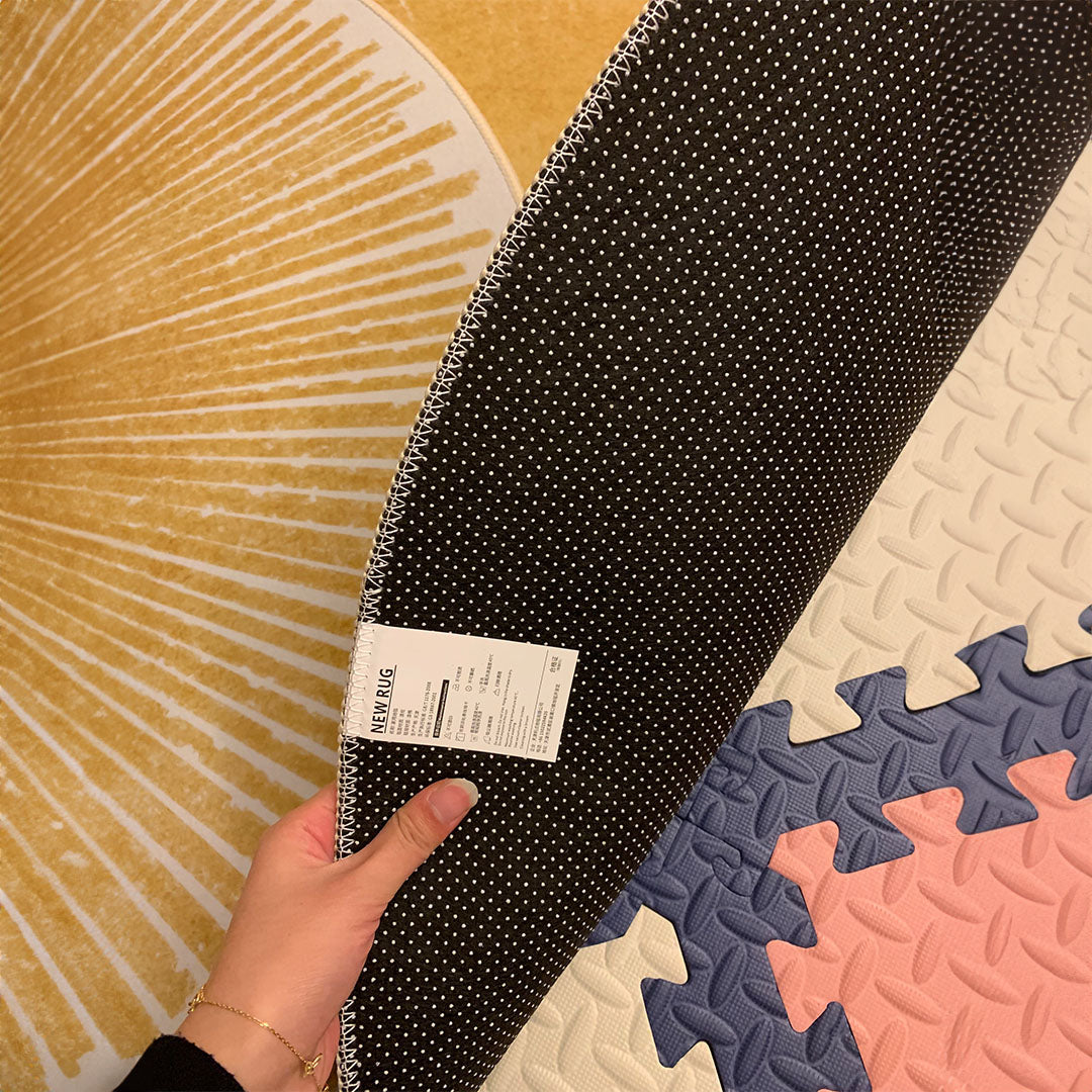 luxury gold pattern round mat