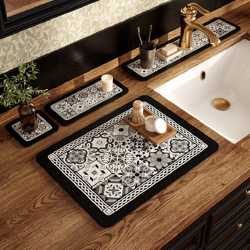 elegant geometric pattern bathroom coaster