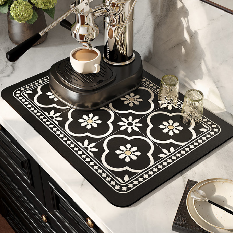 4design black morocco tile sink mat