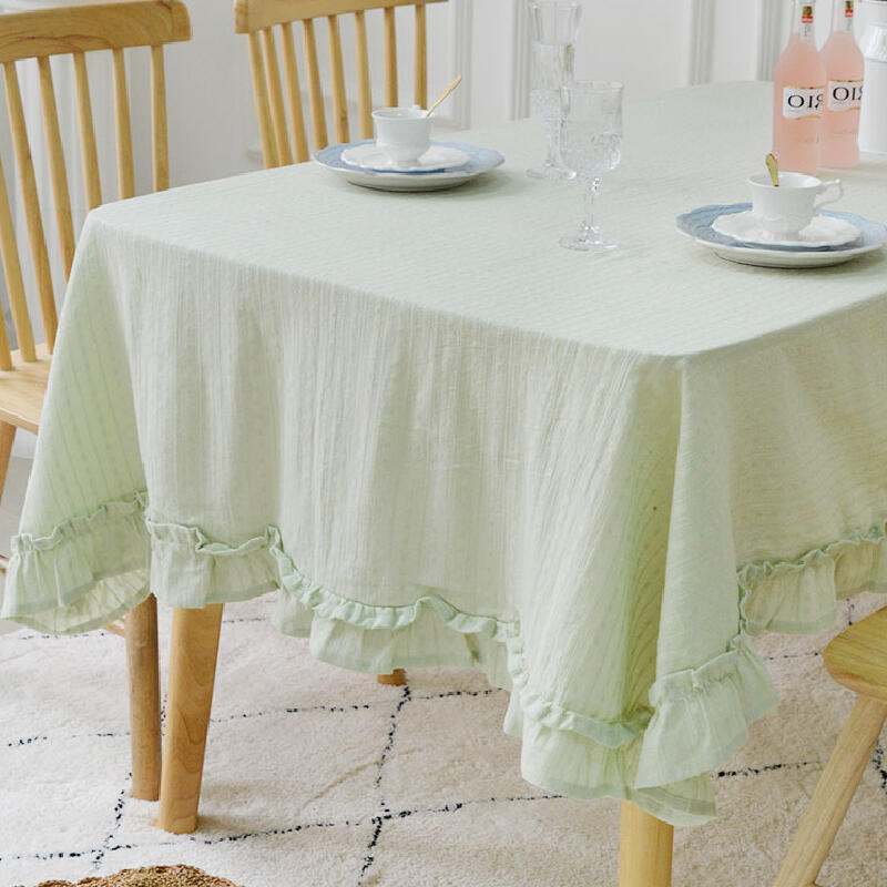 4color girly frill cotton table cloth