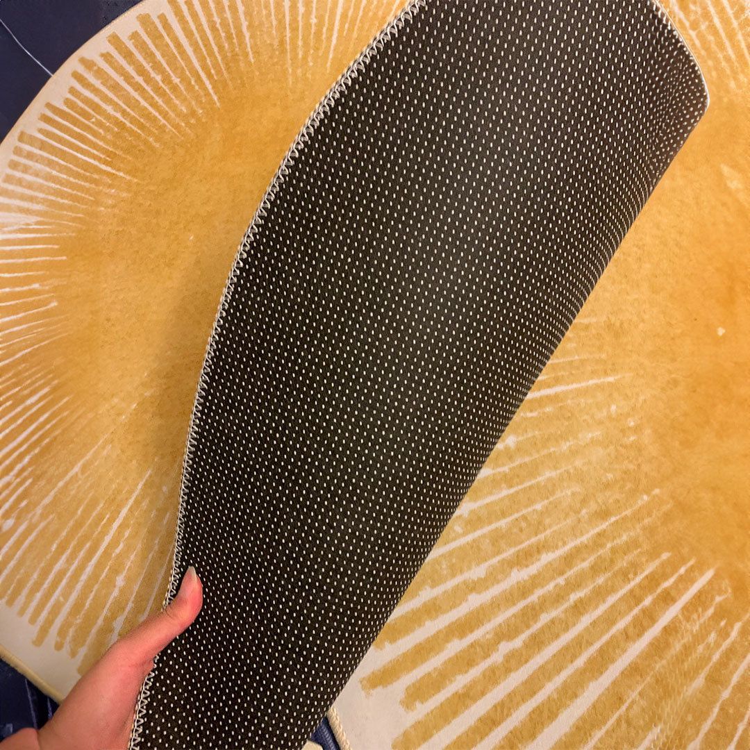 luxury gold pattern round mat